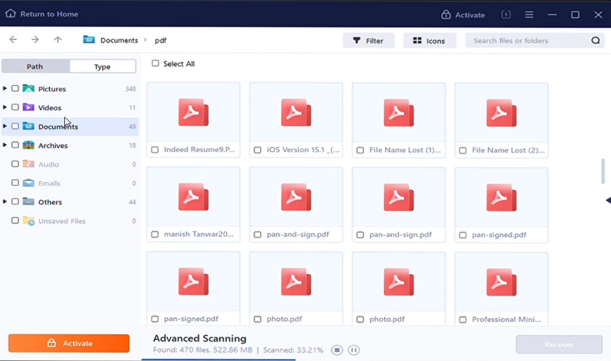 screenshot of BLR Pen Drive Recovery Tool